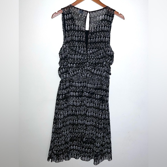 Anthropologie Postage Stamp Sleeveless Ruffled Keyhole Back Dress Sz L - Picture 4 of 5